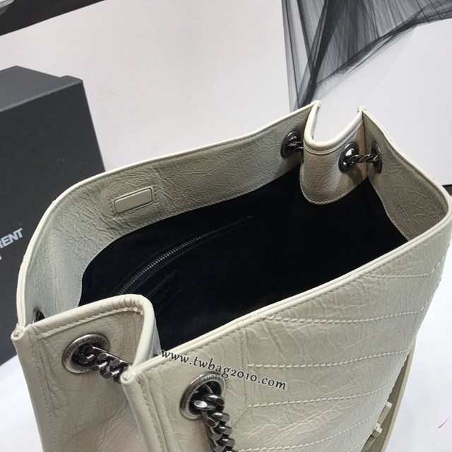 YSL专柜款女包 聖羅蘭經典款爆裂紋羊皮聖羅蘭印花手提包 YSL折疊購物袋手袋  jjh1037